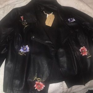 Unique Floral Leather Jacket